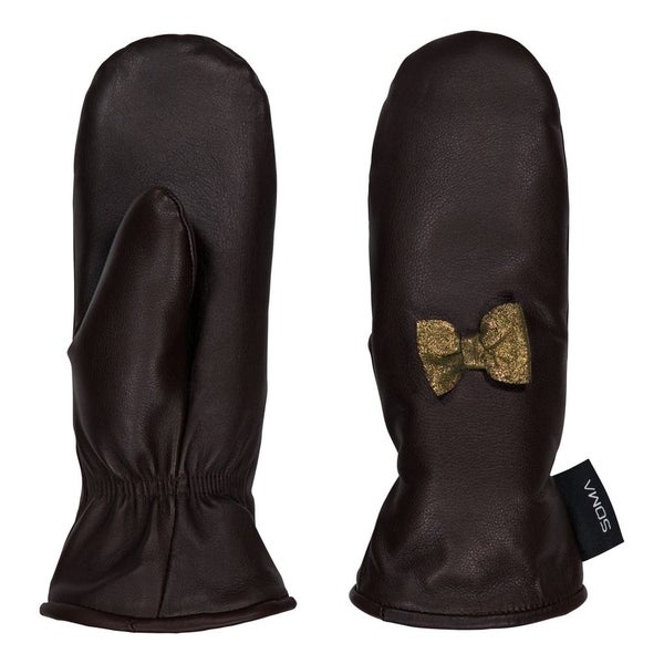 Naisten nahkarukkaset - Rusetti / Espresso - gold