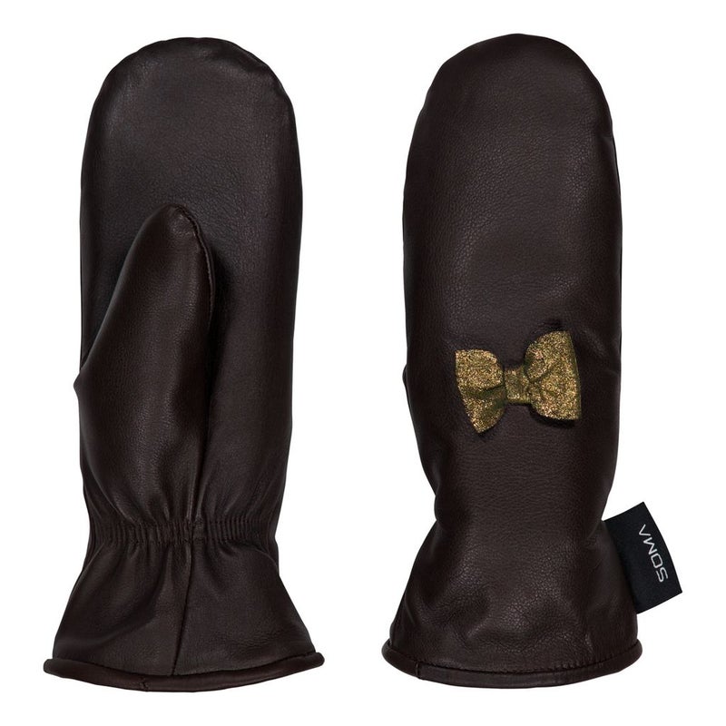 Naisten nahkarukkaset - Rusetti / Espresso - gold